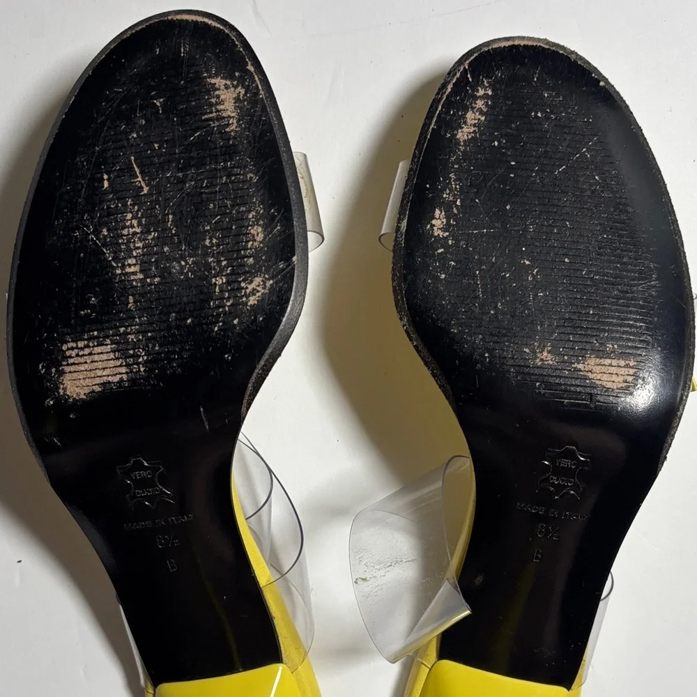 Versani Yellow Heels Sandals Women Size 8 1/2 - Picture 13 of 16